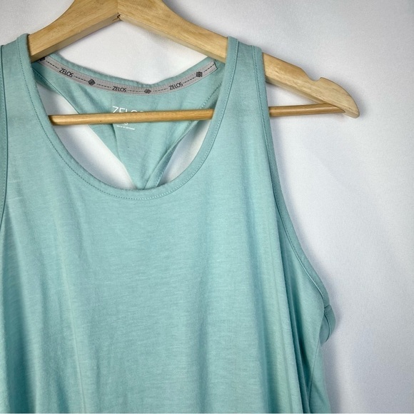 Zelos Light Aqua Blue Twist Racerback Athletic Tank Top S - Picture 3 of 4